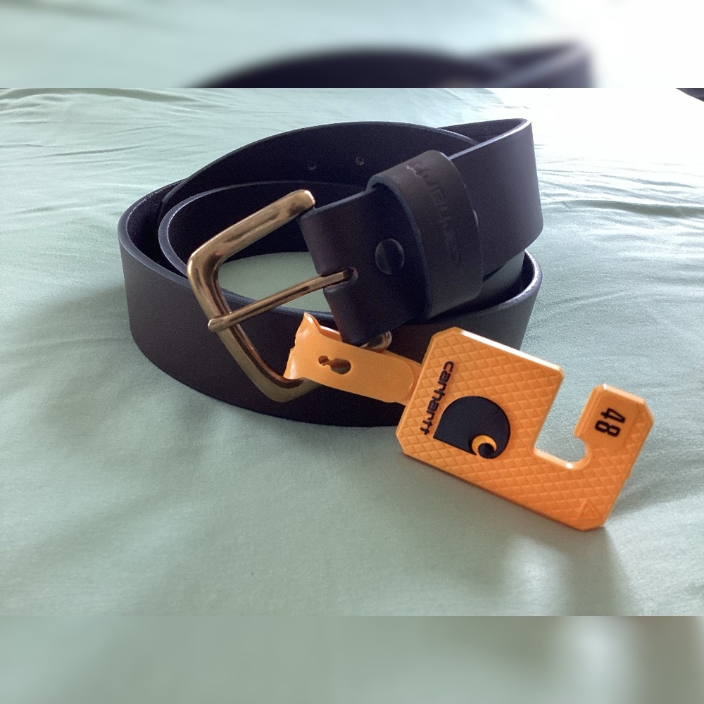 Carhartt Brown Leather Belt |Size 48 |Brass Buckle